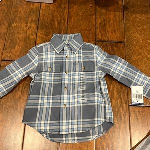 Ralph Lauren shirt 12 month blue and white flannel button up.